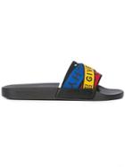 Givenchy Multi-logo Strap Slides - Black