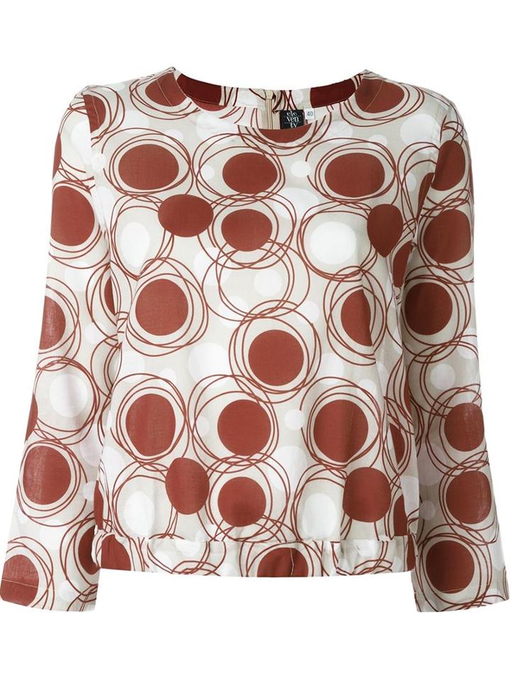 Eleventy Dot Print Blouse