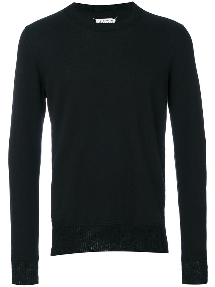 Maison Margiela Contrast Trim Knitted Jumper - Black