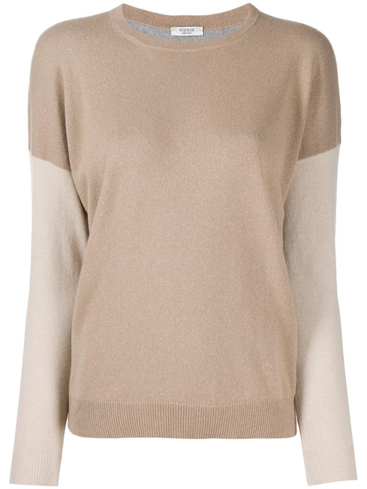 Peserico Contrast Knit Jumper - Neutrals