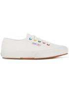 Superga Low Top Coloured Eyelets Sneakers - White