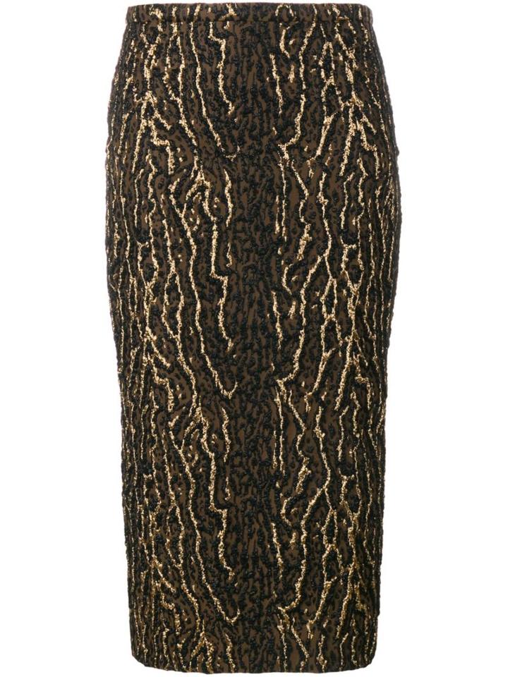 Rochas Metallic Animal Pattern Skirt
