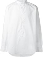 Eleventy Mandarin Collar Shirt, Men's, Size: 40, White, Cotton