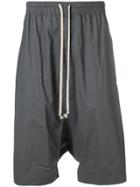 Rick Owens Drop Crotch Shorts - Grey