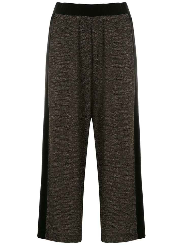 Olympiah Cropped Metallic Panelled Trousers - Black