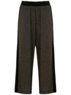 Olympiah Cropped Metallic Panelled Trousers - Black