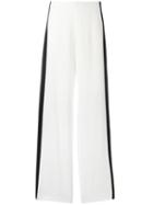 Alberta Ferretti Side Stripe Trousers, Women's, Size: 44, White, Acetate/rayon