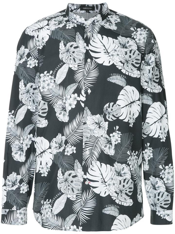 Loveless Palm Leaf Print Shirt - Blue