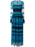 Philosophy Di Lorenzo Serafini Layered Sheer Long Dress - Blue