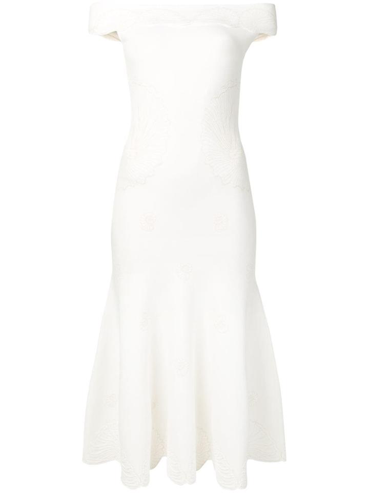 Alexander Mcqueen Off-the-shoulder Midi Dress - White