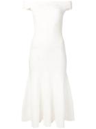 Alexander Mcqueen Off-the-shoulder Midi Dress - White
