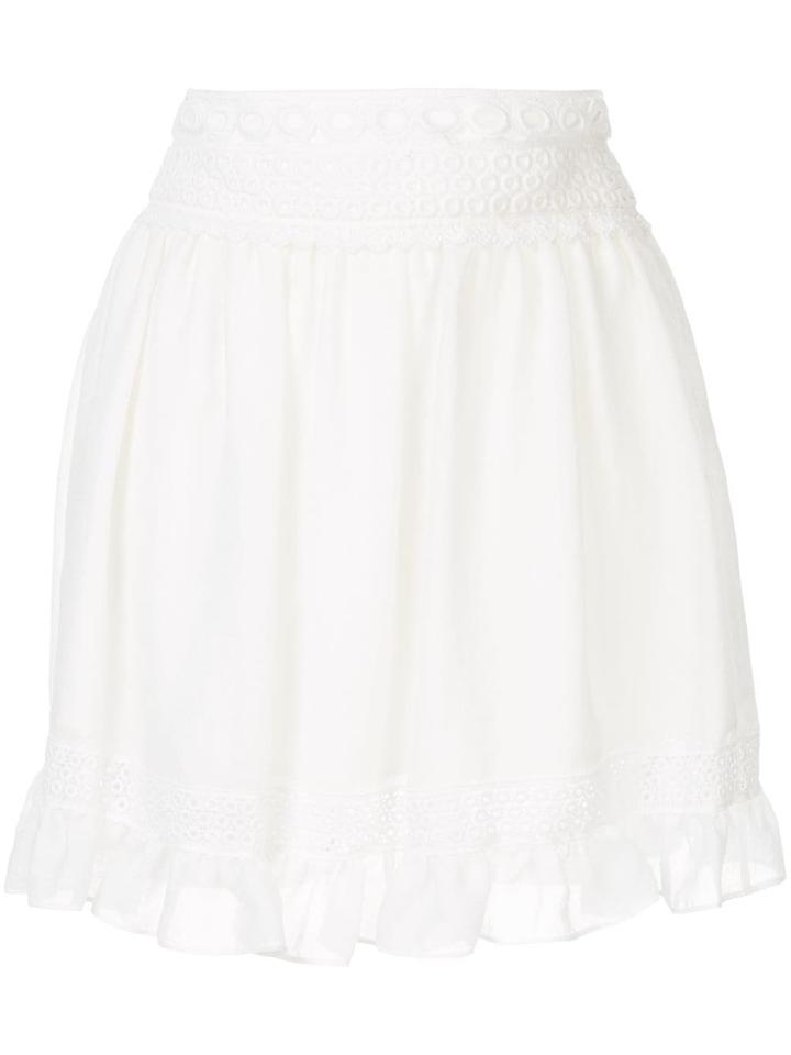 Mcq Alexander Mcqueen Lace Insert Mini Skirt - White