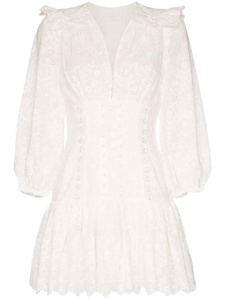 Zimmermann Lace Corset Mini Dress - White