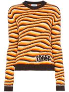Prada Geometric Striped Cashmere Knit Jumper - Brown