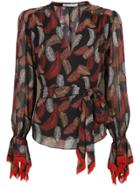 Nk Printed Silk Blouse - Black