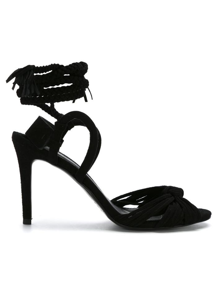 Lilly Sarti Wrap Tie Sandals - Black