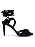 Lilly Sarti Wrap Tie Sandals - Black