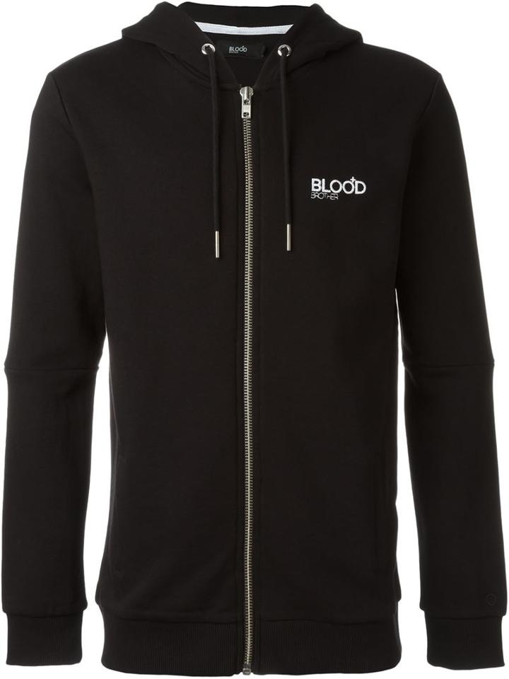 Blood Brother Zipped-up Hoodie, Men's, Size: Xs, Black, Cotton/polyester