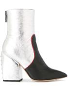 Petar Petrov Metallic Ankle Boots - Silver