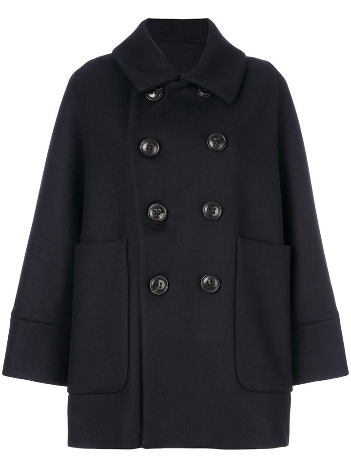 Dsquared2 - Oversized Peacoat - Women - Polyamide/polyester/cashmere/virgin Wool - 40, Blue, Polyamide/polyester/cashmere/virgin Wool
