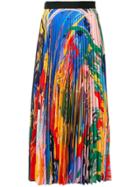 Mary Katrantzou Paint Splash Pleated Skirt - Multicolour