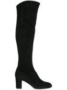 L'autre Chose Block Heel Knee High Boots - Black