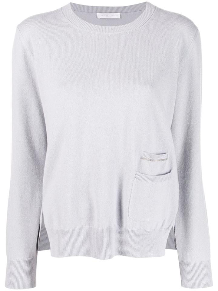 Fabiana Filippi Crew-neck Pocket Sweatshirt - Blue