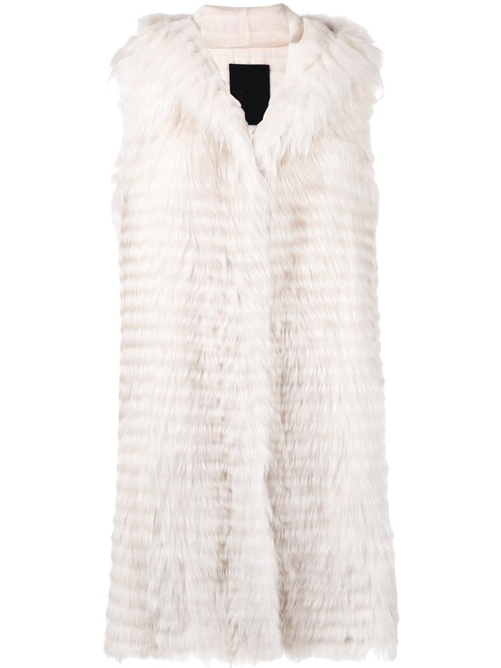 Liska Long Gilet - White