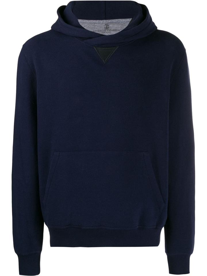 Brunello Cucinelli Triangle Panel Hoody - Blue