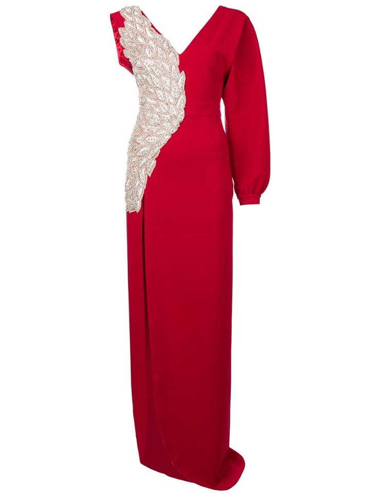 Loulou Long Evening Dress - Red