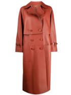 Fendi Double Breasted Trench Coat - Orange