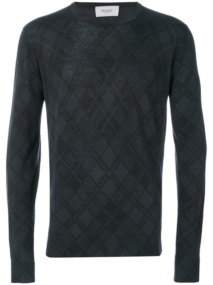 Pringle Of Scotland Tartan Printed Sweater - Grey