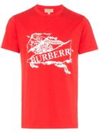 Burberry Horseman Cotton Logo T-shirt - Red
