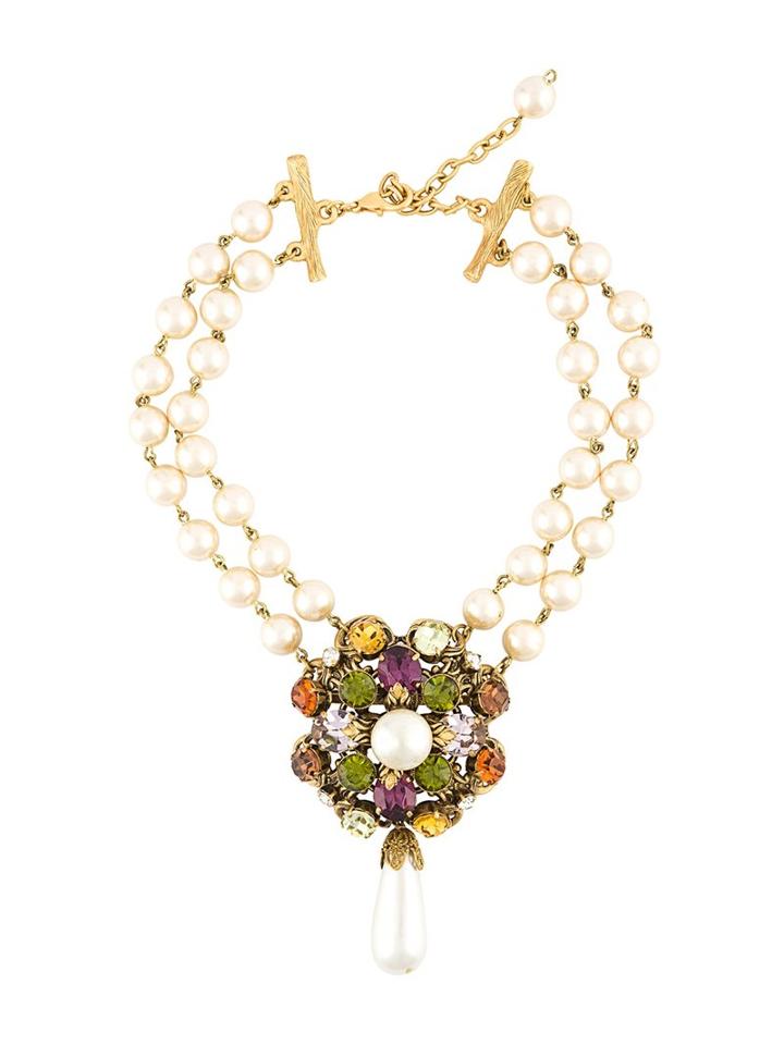 Chanel Vintage Faux Pearl Statement Choker, Women's, White