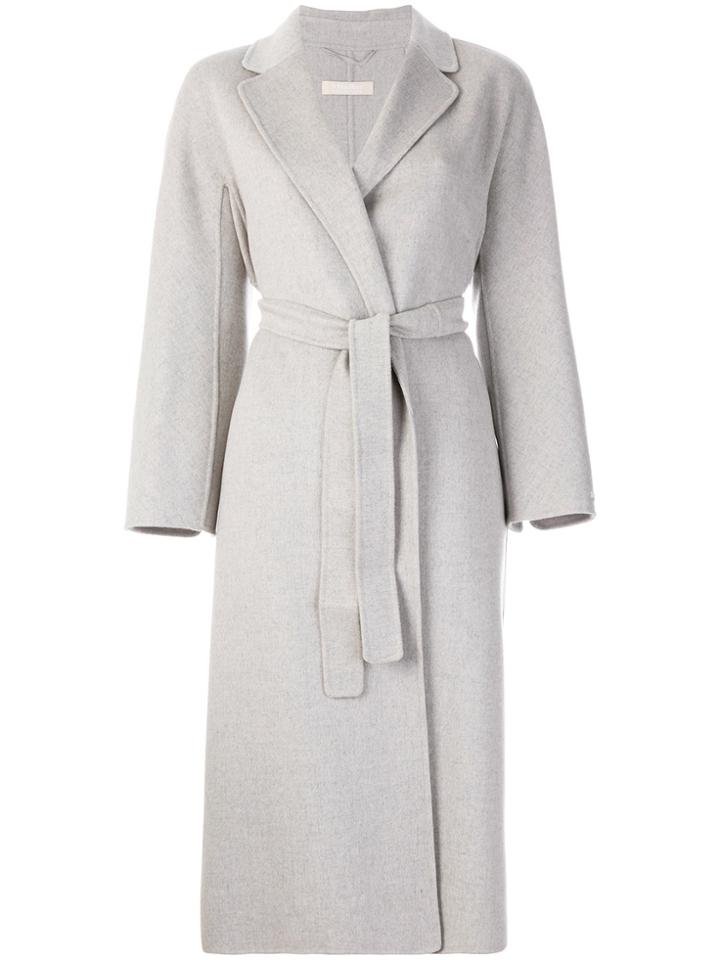 's Max Mara Belted Long Coat - Grey