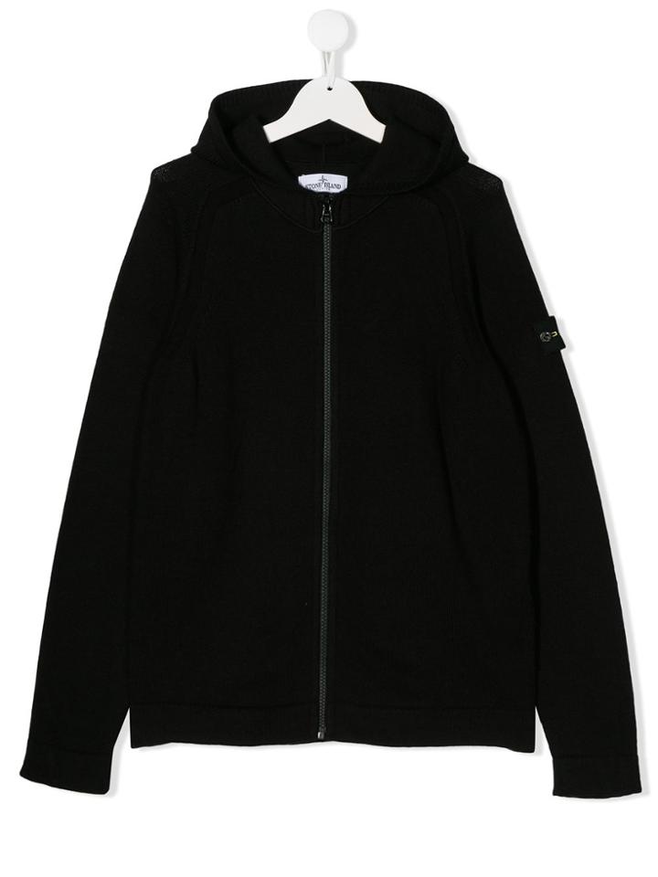 Stone Island Junior Teen Hooded Sweatshirt - Black