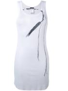 Ann Demeulemeester - Feather Printed Tank Top - Women - Cotton/lyocell - 38, White, Cotton/lyocell