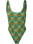 Reina Olga Jungle Fever Printed Swimsuit - Green