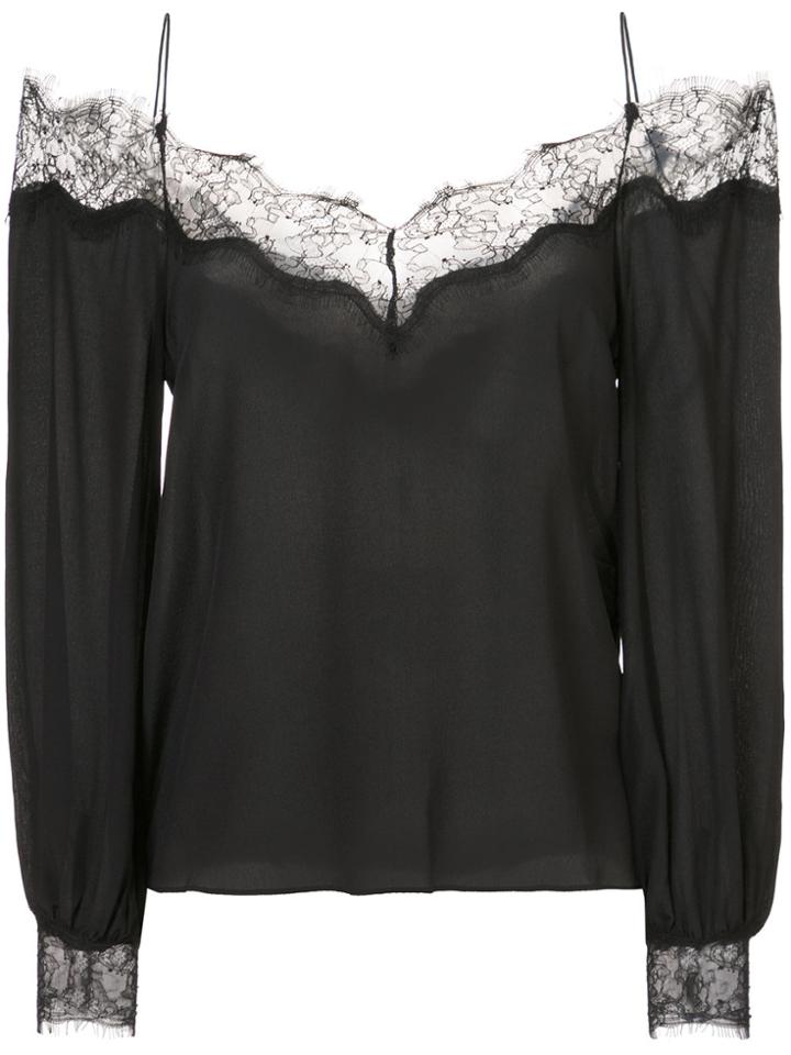 Zac Zac Posen Dora Blouse With Lace Trim - Black