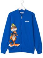 Moschino Kids Tiger Print Sweatshirt, Boy's, Size: 14 Yrs, Blue