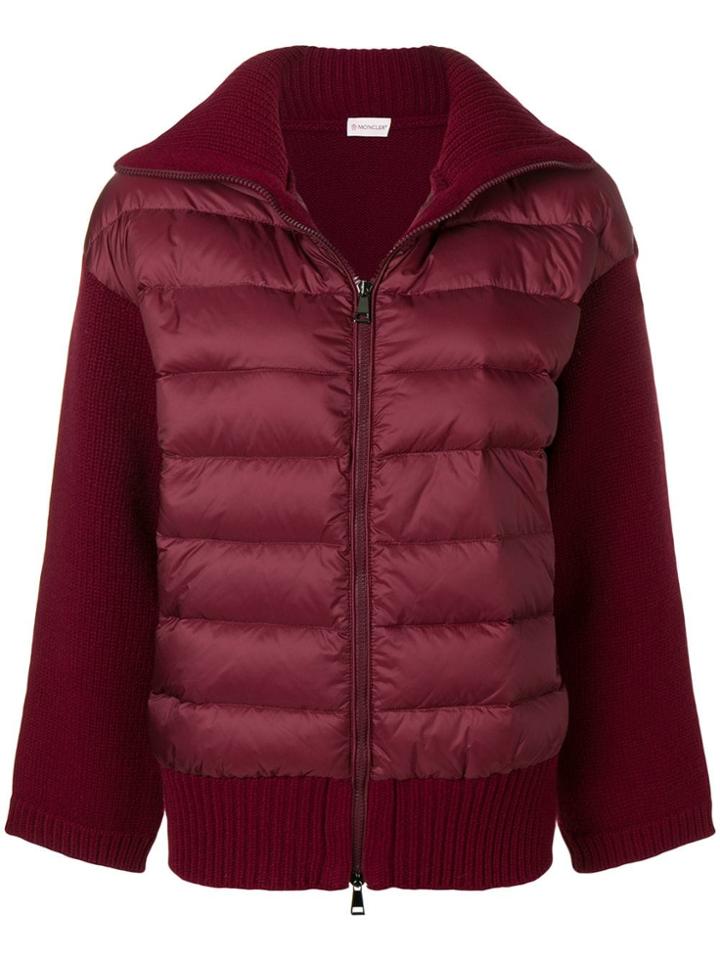 Moncler Padded Front Knit Jacket - Red