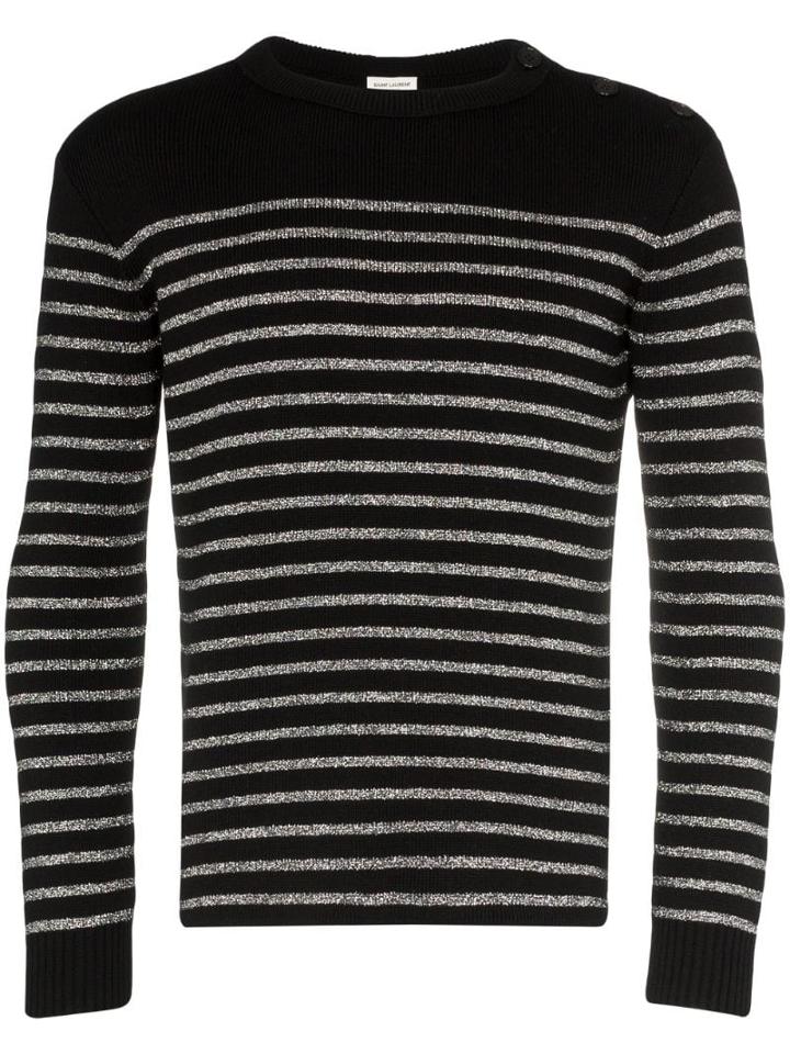 Saint Laurent Sailor Stripe Knit Jumper - Black