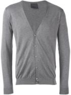 Laneus V Neck Cardigan, Men's, Size: 48, Grey, Silk/cashmere