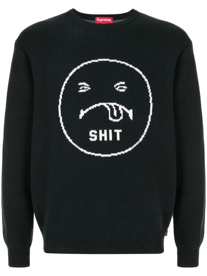 Supreme Face Intarsia Jumper - Black