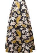 Alice+olivia Floral Pattern Skirt, Women's, Size: 2, Black, Nylon/polyester