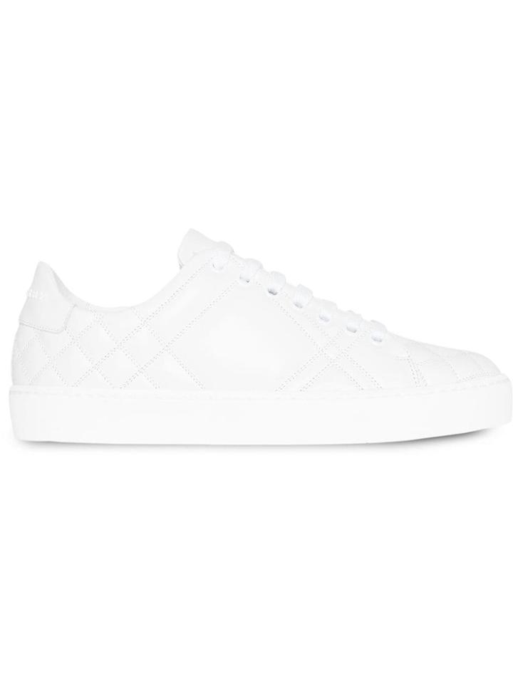 Burberry Check-quilted Leather Sneakers - White