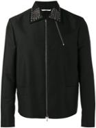 Valentino Eyelet Enbellished Collar Jacket, Men's, Size: 46, Black, Mohair/virgin Wool/cupro/polyamide