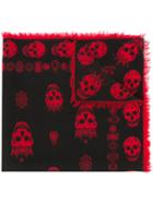 Alexander Mcqueen King And Queen Skull Scarf, Women's, Black, Silk/modal