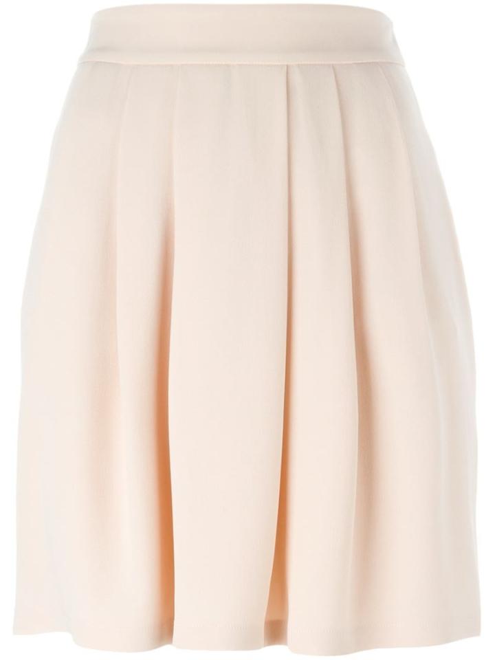 Emporio Armani Pleated Skirt, Women's, Size: 42, Nude/neutrals, Acetate/viscose/polyester