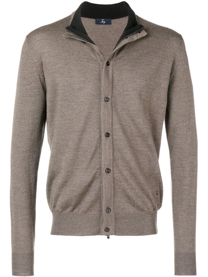 Fay Button-up Cardigan - Brown